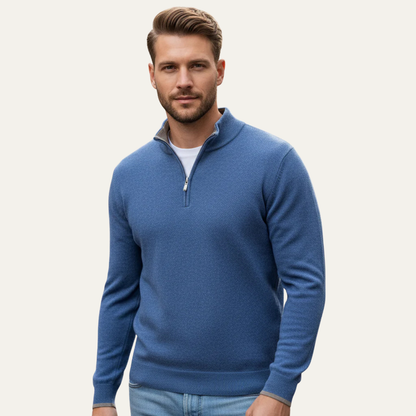 Men's Soft Cotton Sweater Half Zip Knit