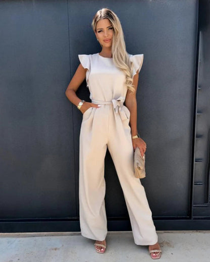 Women's Jumpsuit Flutter Sleeves