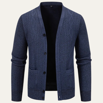Men's V Neck Knitted Cardigan