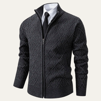 Men's Diamond Pattern Knit Jacket