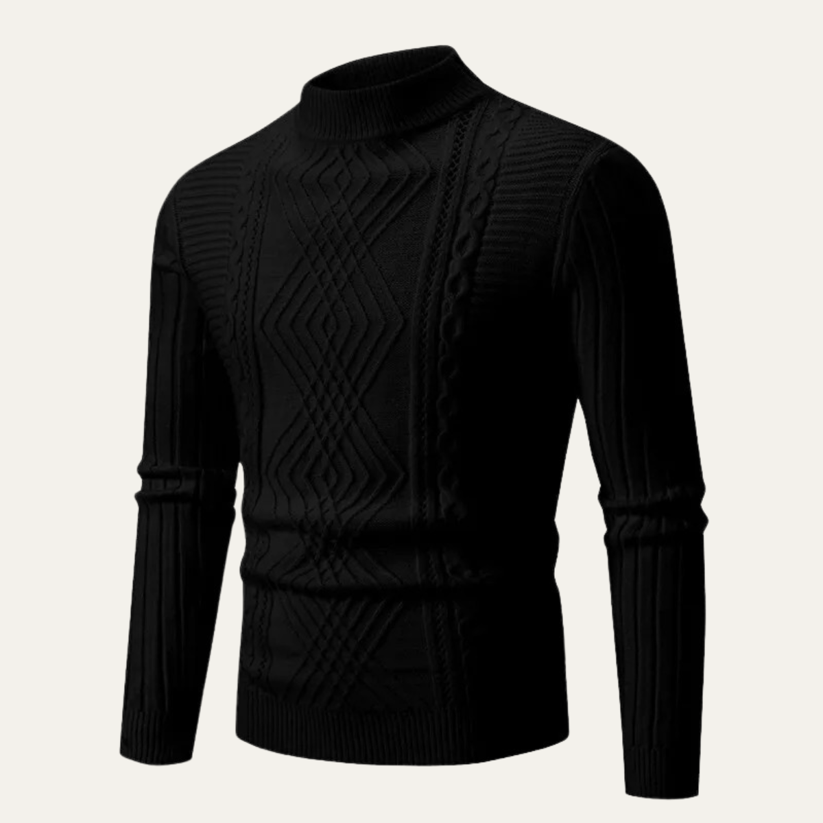 Men's Slim Fit Mock Neck Knitted Sweater
