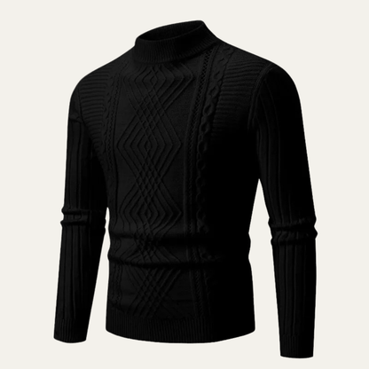 Men's Slim Fit Mock Neck Knitted Sweater