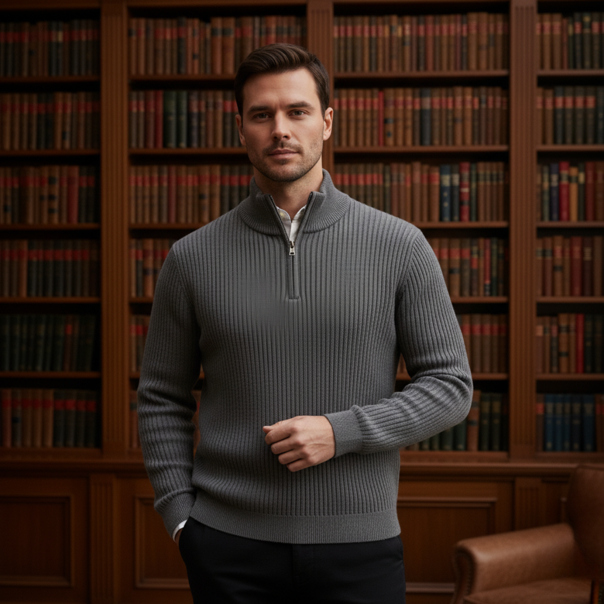 Merino Quarter Zip Sweater