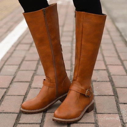Elegant Buckle High Heel Boots for Ladies