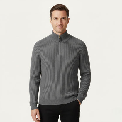Men's Quarter Zip Sweater Old Money