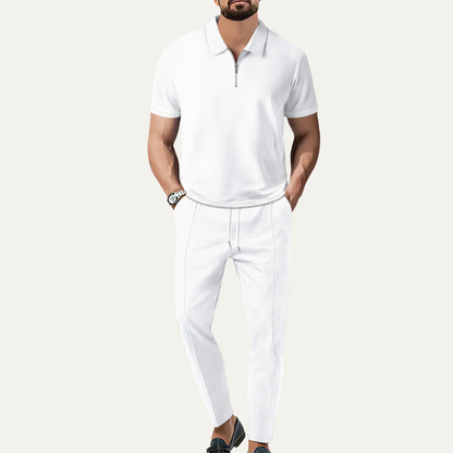 Men's Casual Lounge Short Sleeve And Pants Set