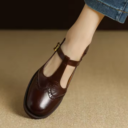 Classic Women's Low Heel Leather Mary Jane Shoes