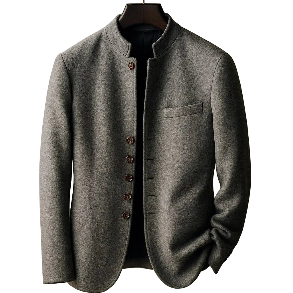 Marcello Men's Wool Stand Collar Jacket - VibreMode