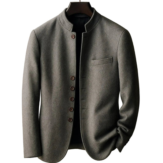 Marcello Men's Wool Stand Collar Jacket - VibreMode