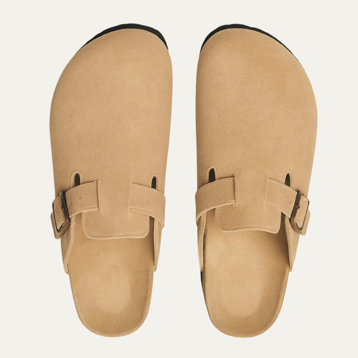 Men's Suede Moccasin Slippers Beige