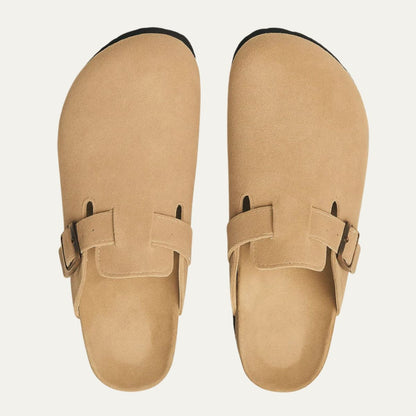 Men's Suede Moccasin Slippers Beige