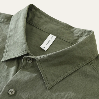 Men's Linen Casual Summer Shirt Green