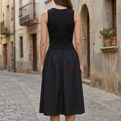 Women’s Sleeveless Midi Dress Fit and Flare Casual Elegant Dress
