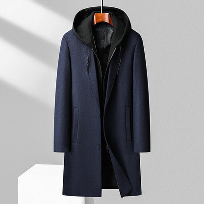 Warm Thick Woolen Hooded Coat
