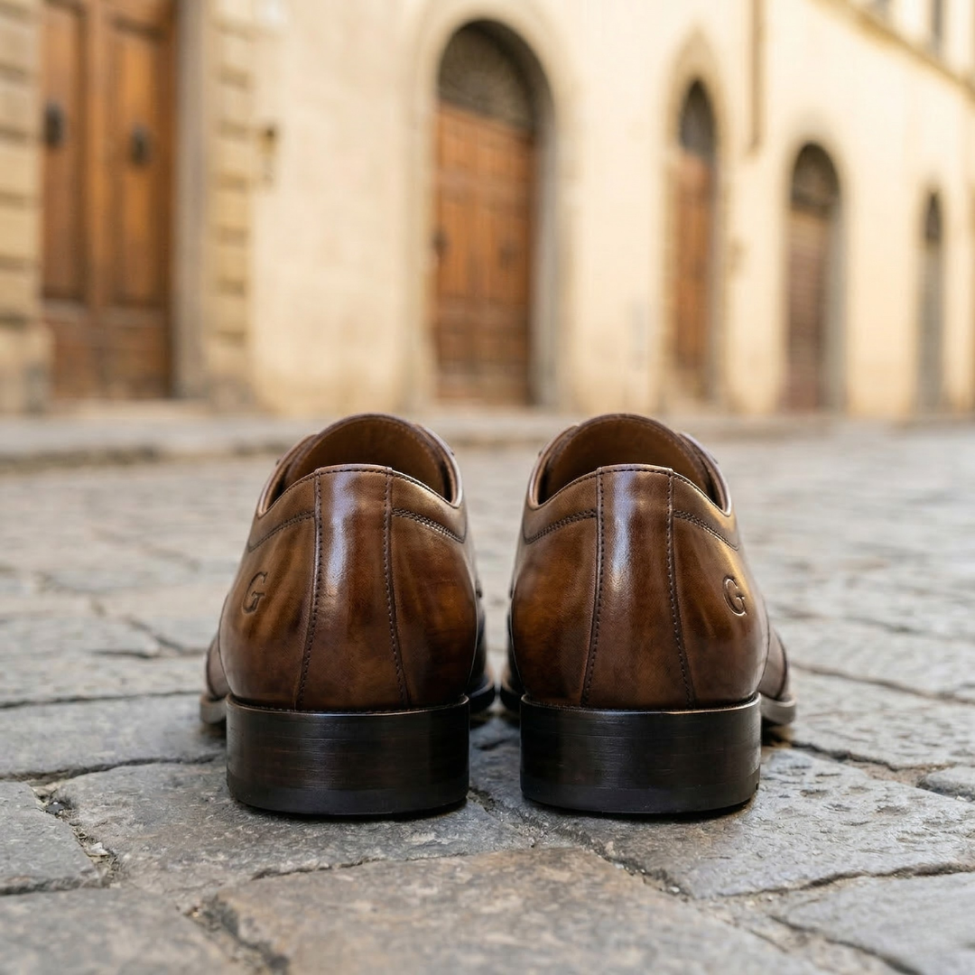 Men’s Leather Slip On Shoes Metal Detail Formal Loafers