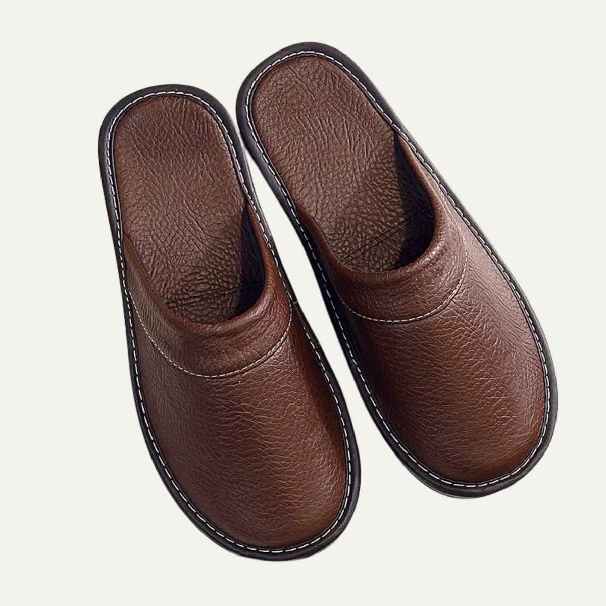 Men's Soft Leather Indoor Slippers