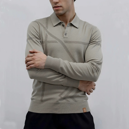 Men's Lightweight Knit Polo Sweater