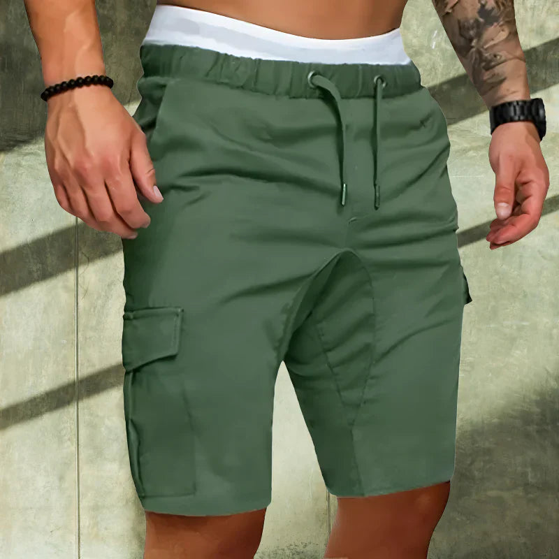 Men's Cargo Shorts Casual Cotton Beige
