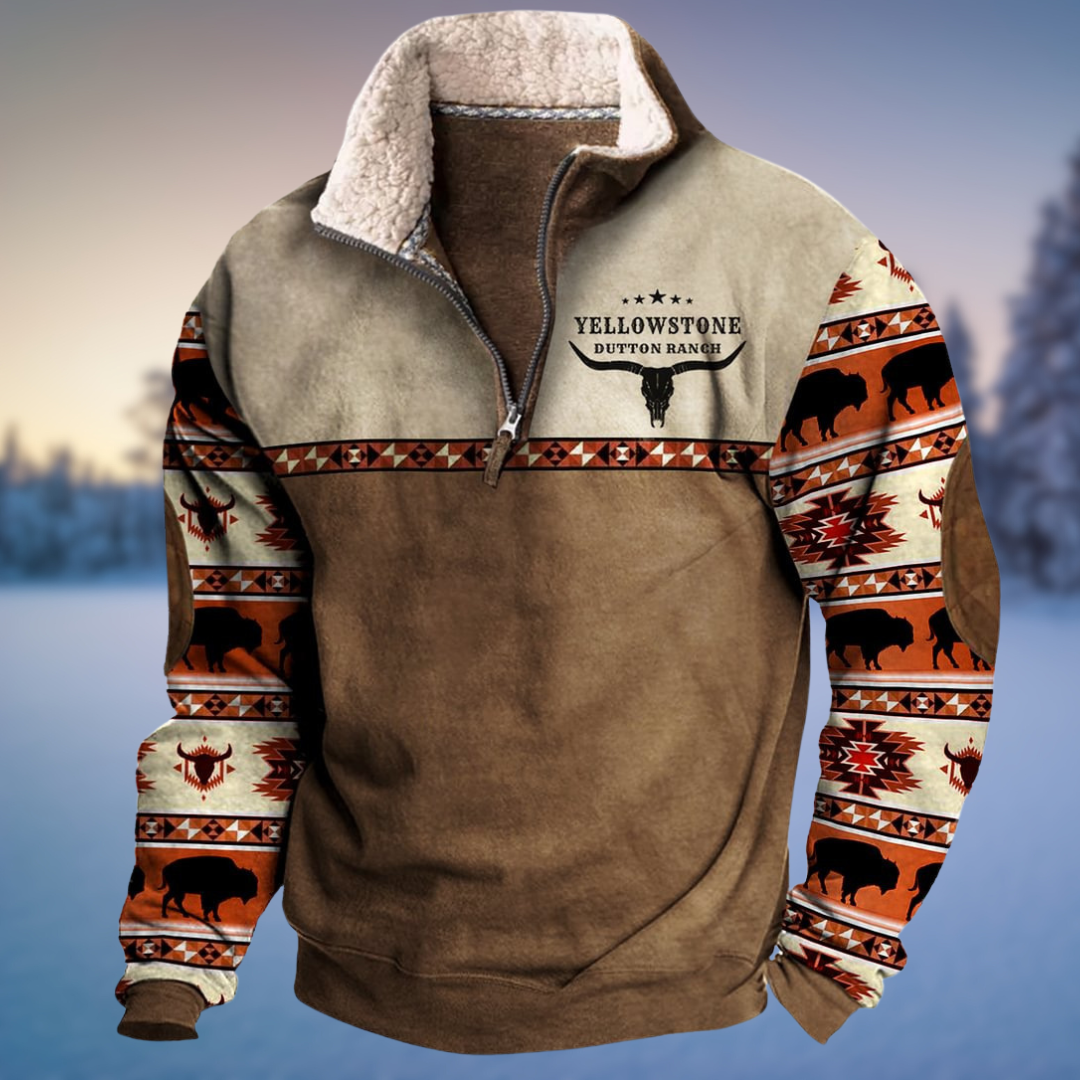 Warm Mens Cozy Western Sweatshirt