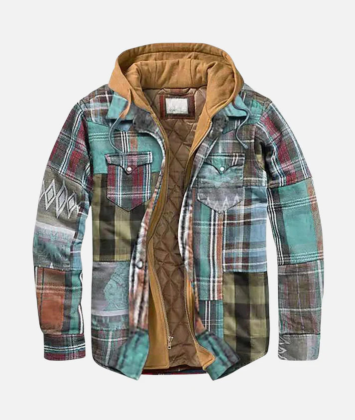 Quilted Lined Men's Insulated Hoodie Jacket - VibreMode