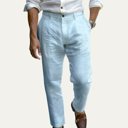 Men's Cotton Linen Ankle Pants