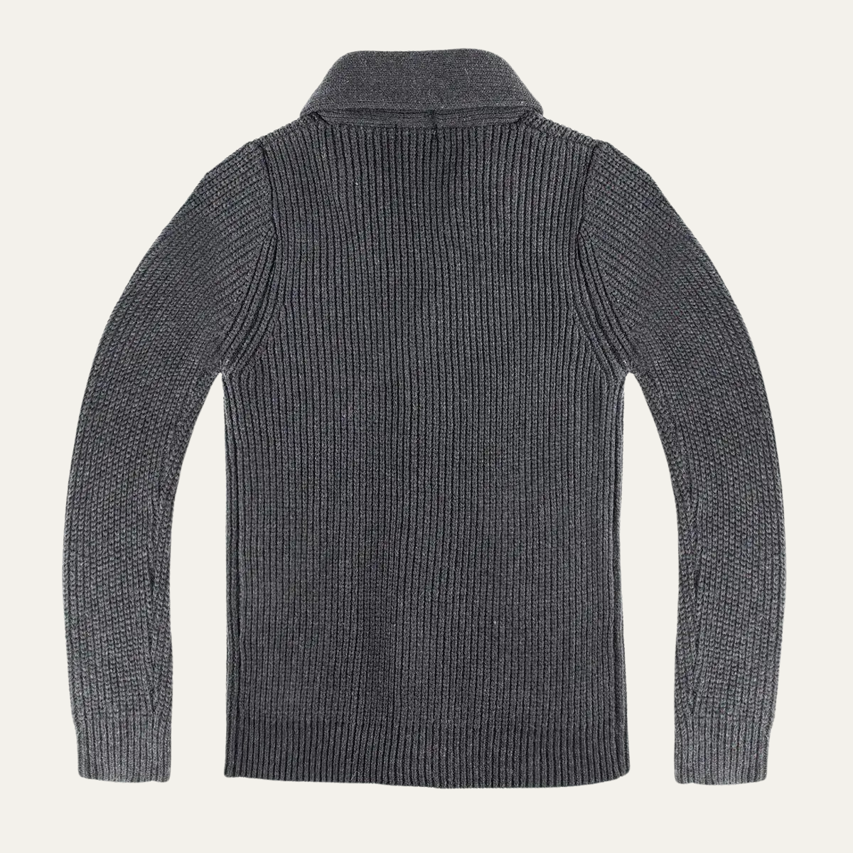 Men's Cotton Blend Cardigan Shawl Collar Chunky Knit