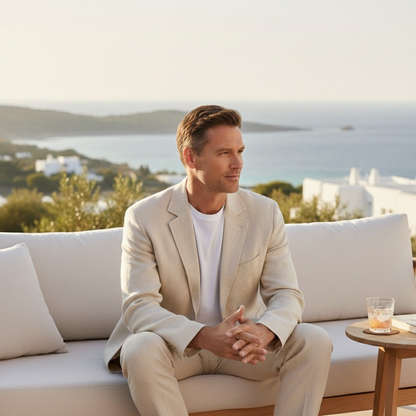 Men's Solid Linen Blazer