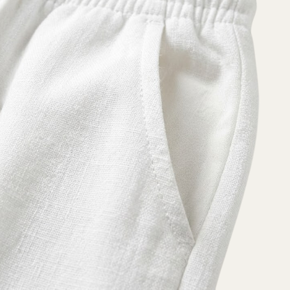 Men's Linen Jogger Pants Lightweight Beige
