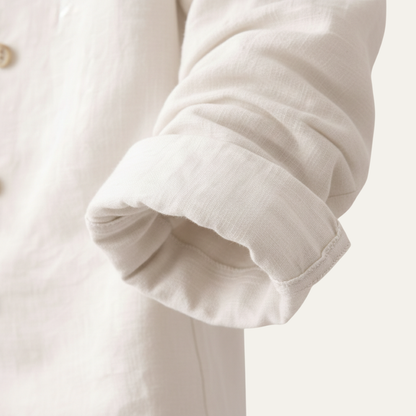 Men's Double Breasted Cotton Linen Shirt