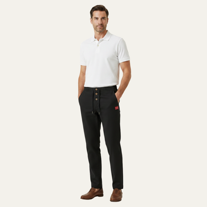 Men's Cotton Linen Straight Leg Pants Lightweight Beige