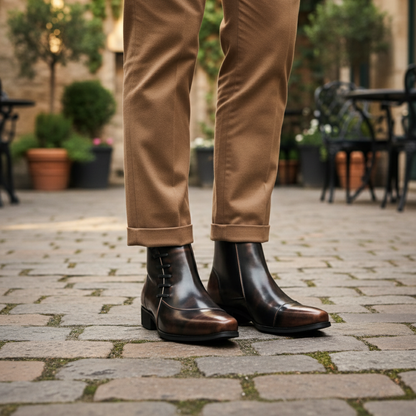 Men's Leather Chelsea Boots Polished Black