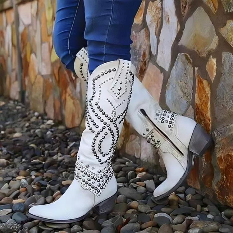 Rugged Cowboy Mid Calf Boots