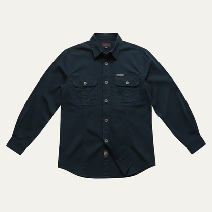 Men's Soft Cargo Shirt Multi Pocket Solid Color