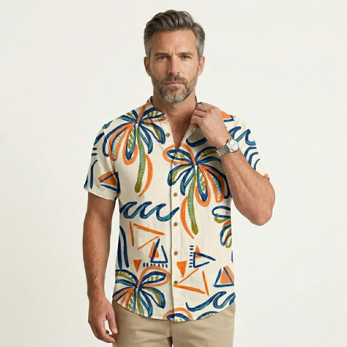 Men's Hawaiian Shirt Tropical Button Up Soft