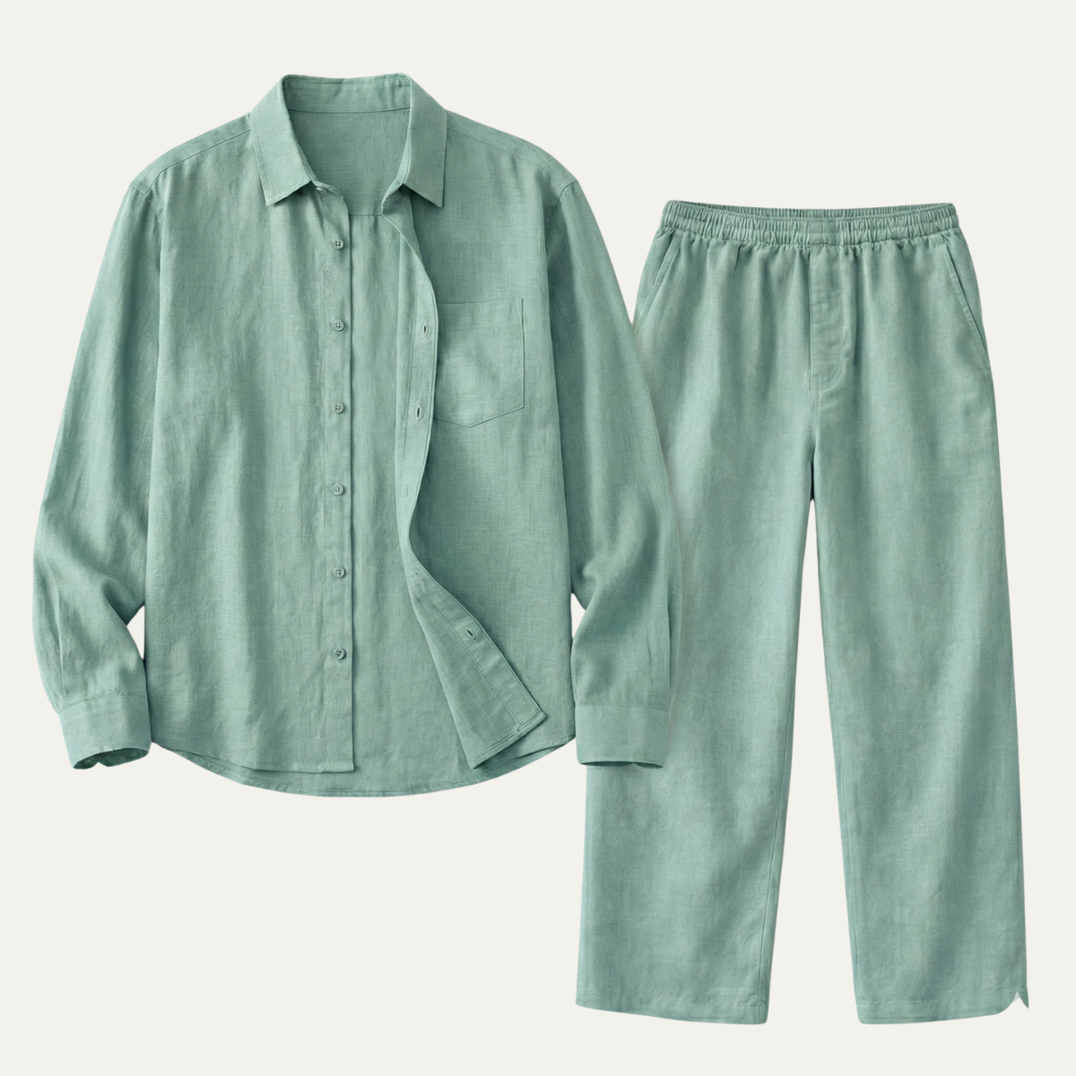 Men's Linen Oversized Shirt And Pants Set