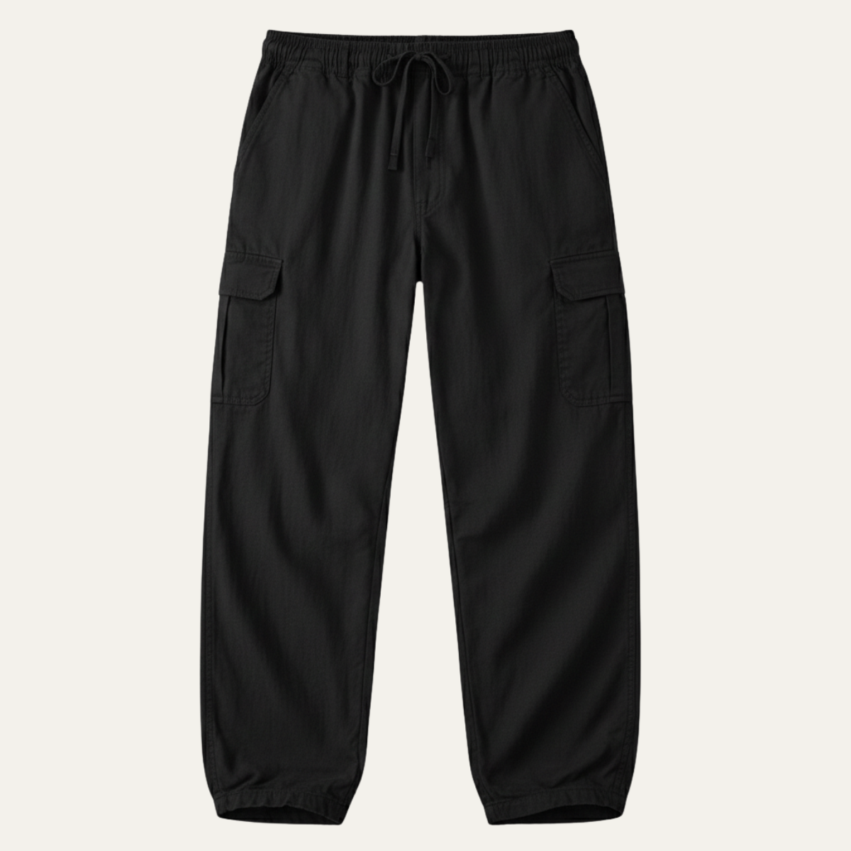 Men's Cotton Cargo Pants Loose Fit Multi Pocket Soft Gray