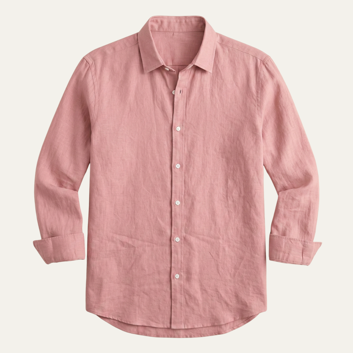 Men's Linen Button Up Shirt Casual Light Blue