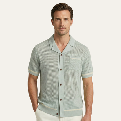 Men's Breathable Knitted Polo Shirt