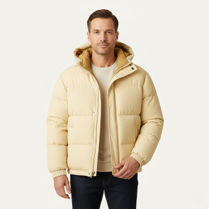 Men's Quilted Puffer Hooded Winter Jacket