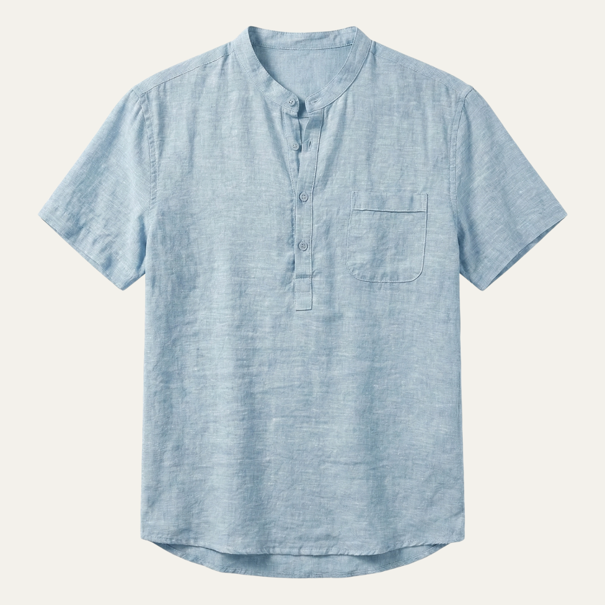 Men's Cotton Linen Henley Shirt Lightweight