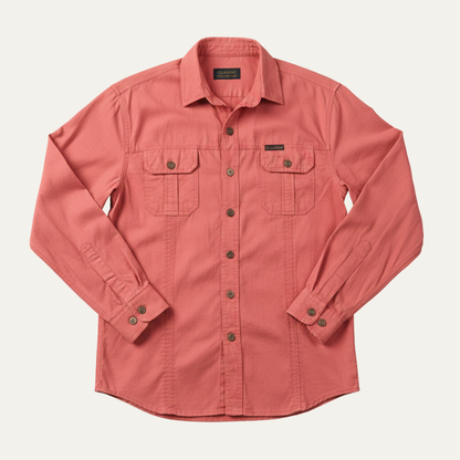 Men's Cotton Cargo Shirt Solid Color Multi Pocket