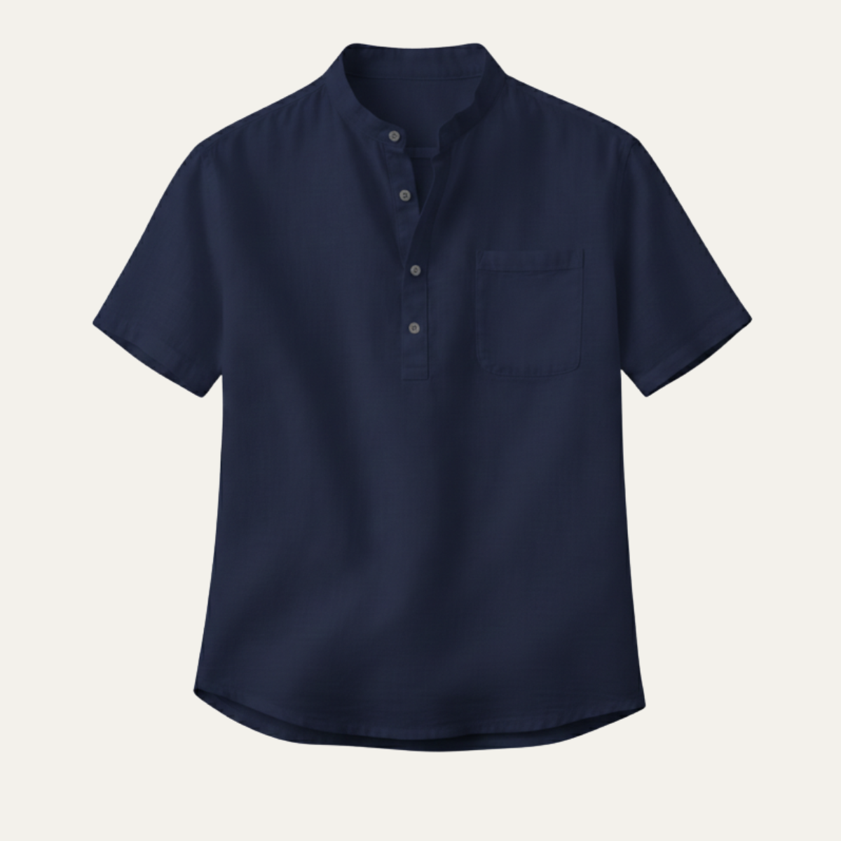 Men's Classic Linen Henley Shirt