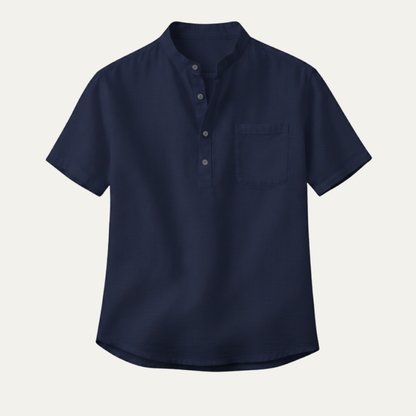 Men's Classic Linen Henley Shirt