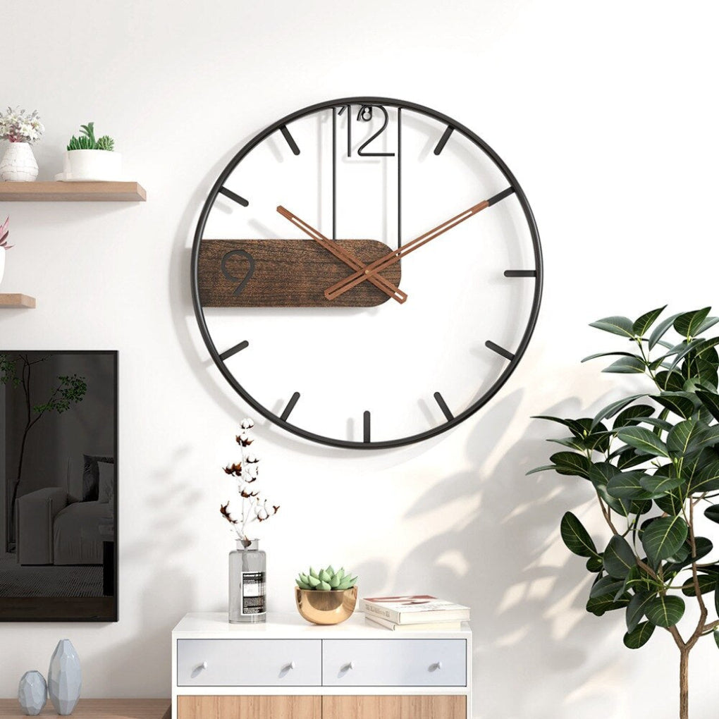 Steel Walnut Modern Wall Clock