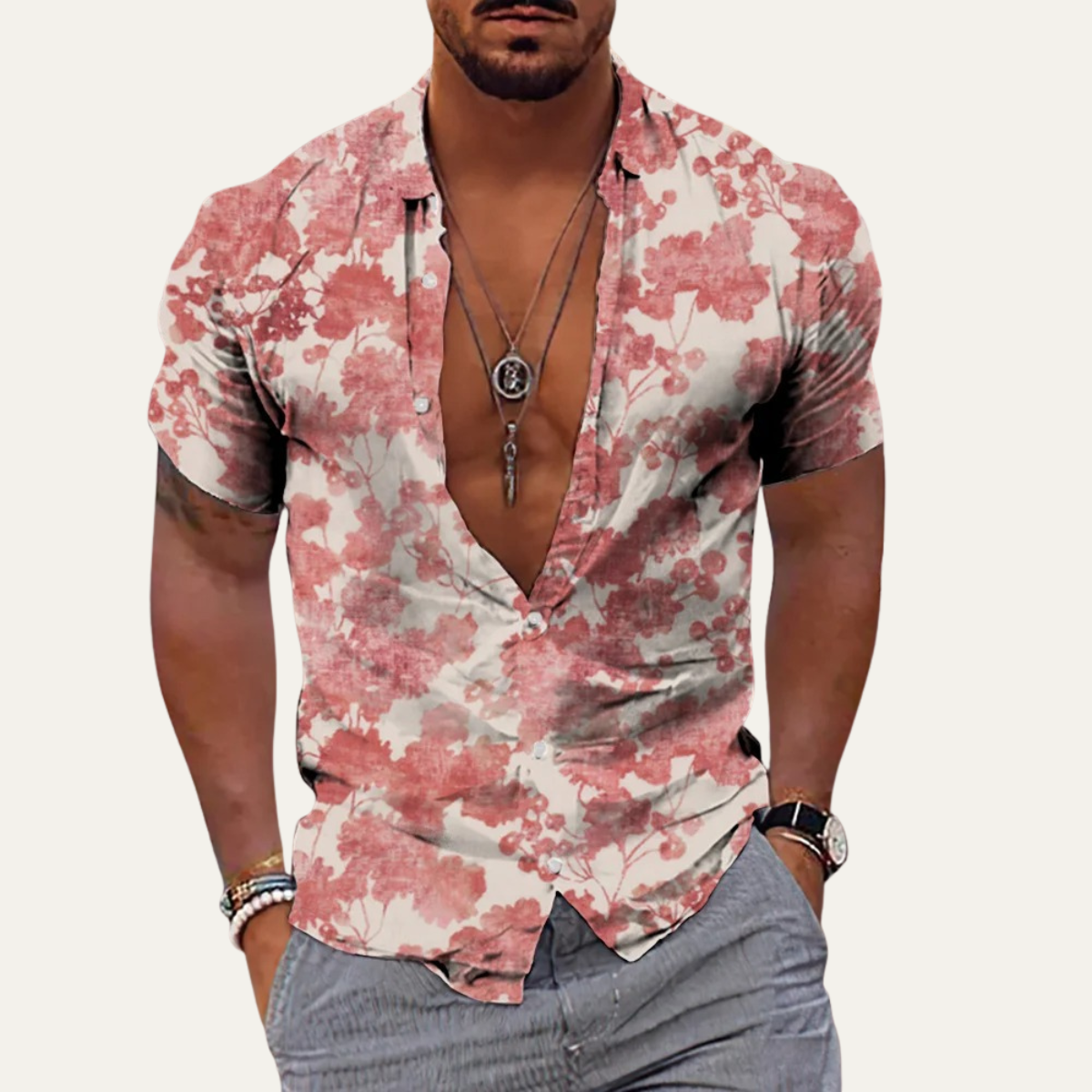 Men's Hawaiian Shirt Soft Coconut Print Tropical Beach