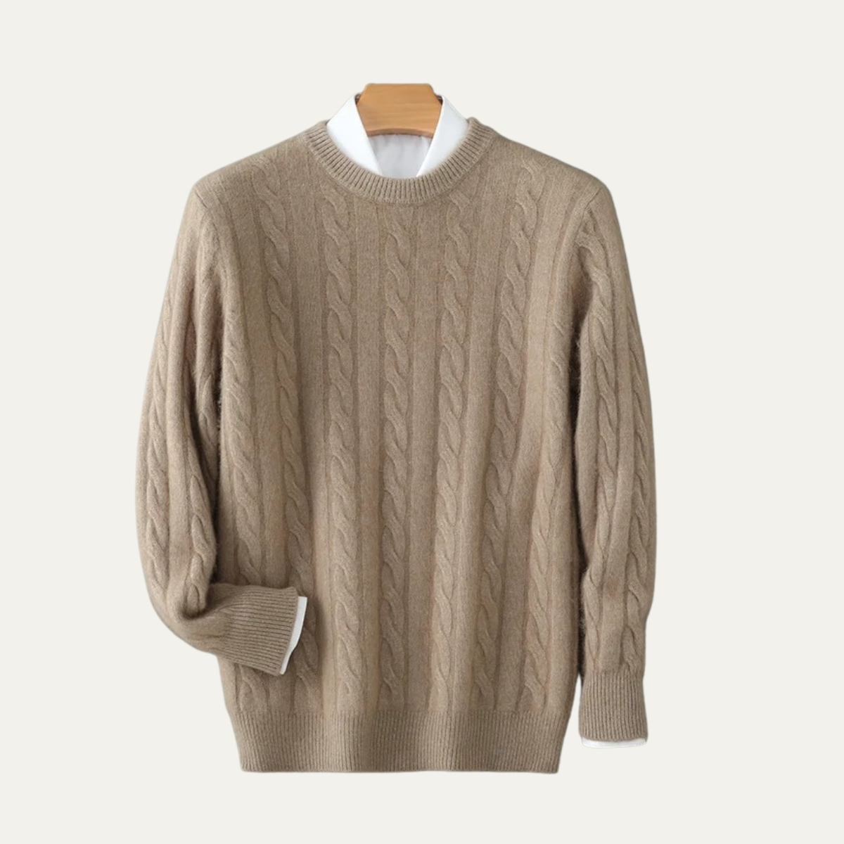 Men's Cable Knit Crewneck Sweater