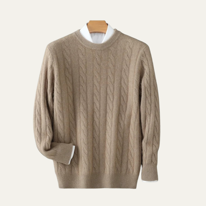 Men's Cable Knit Crewneck Sweater