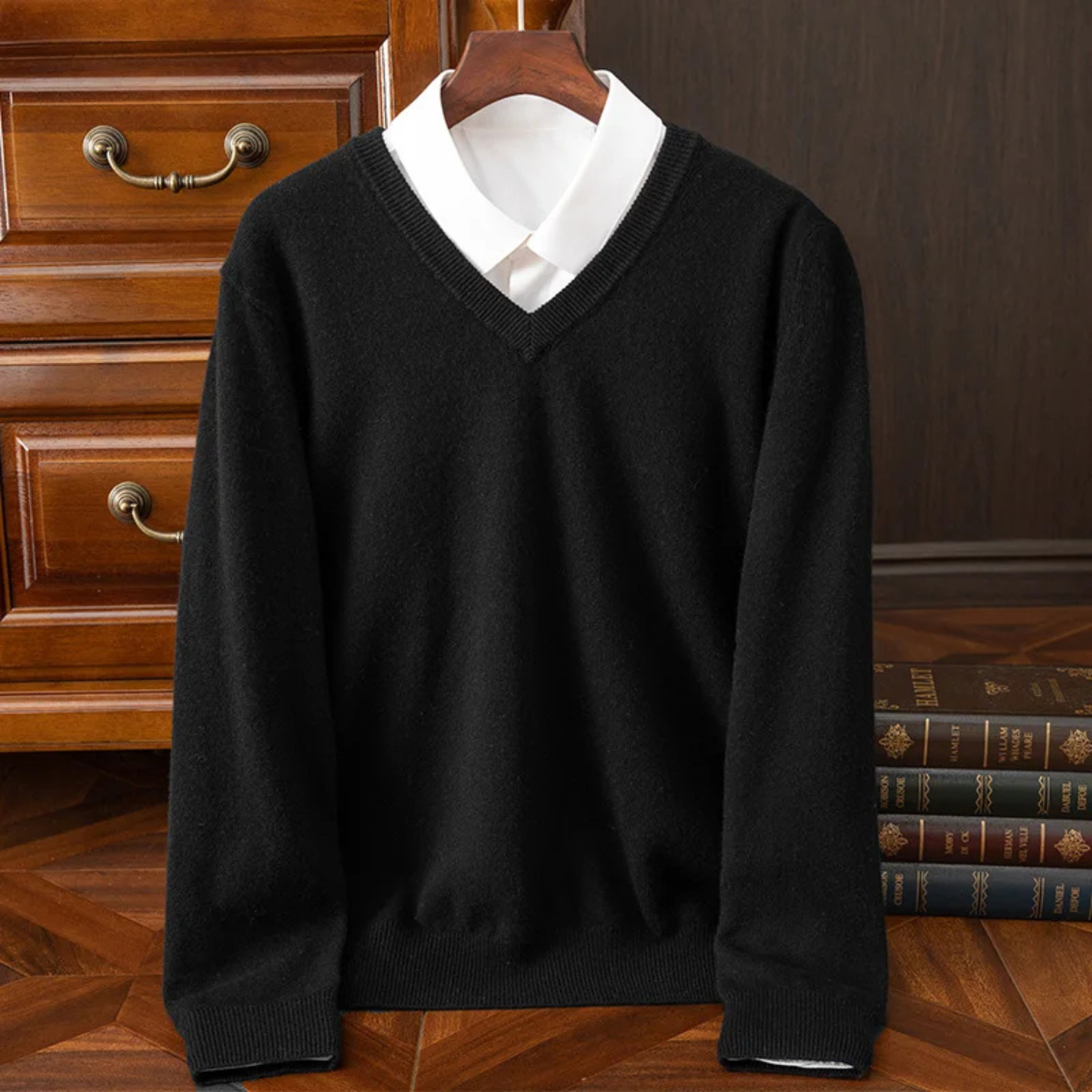Men's Soft Knit V Neck Sweater