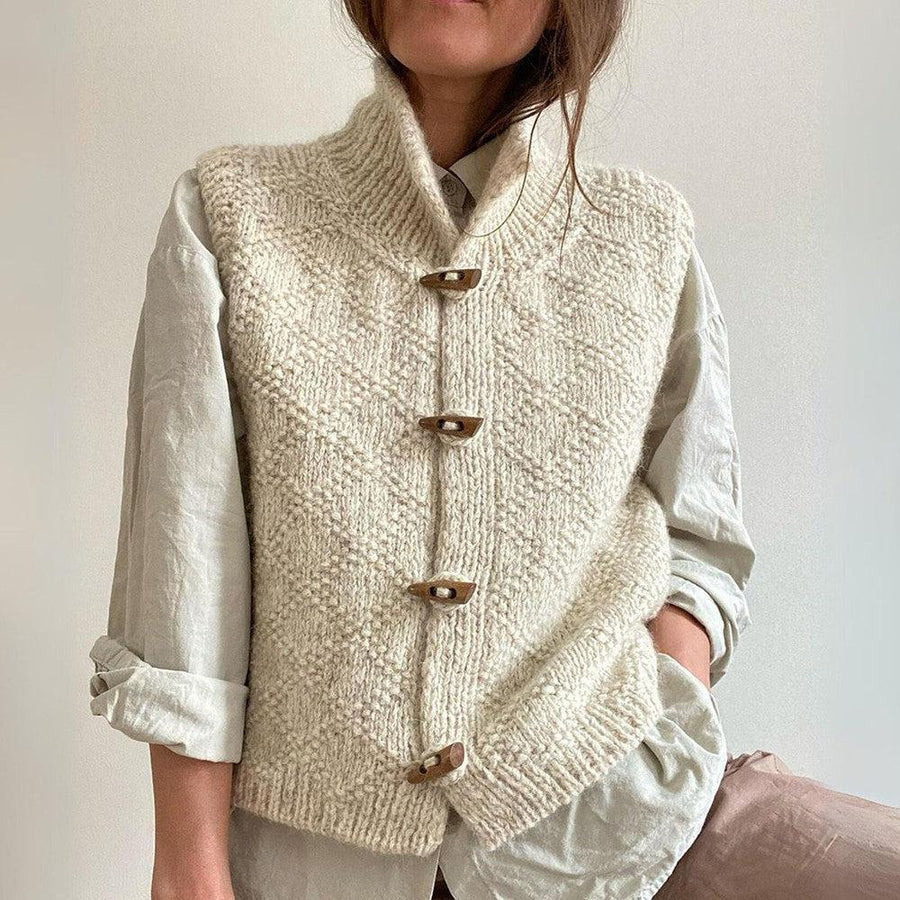 Evy Women's Wool Cardigan Button Front - VibreMode
