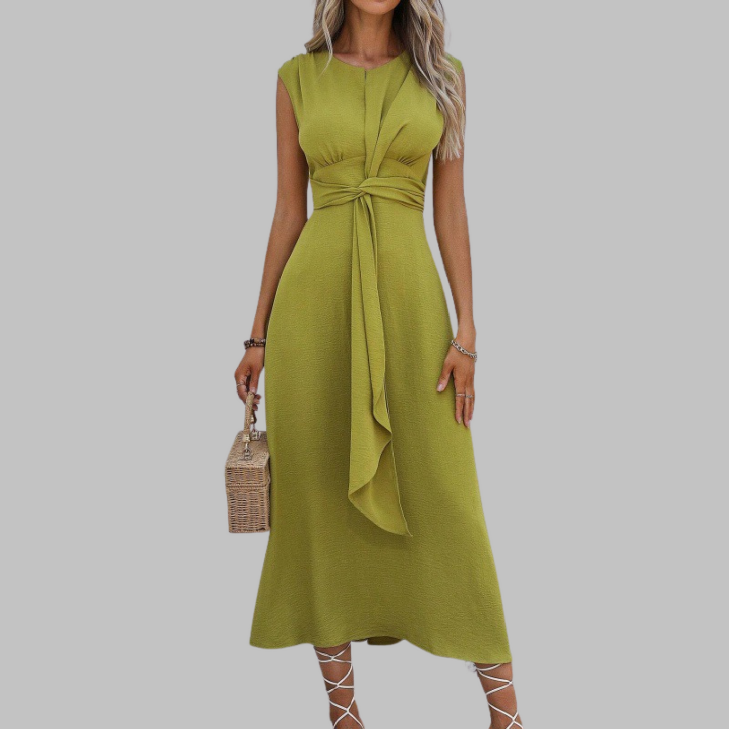 Elegant Women's Sleeveless Round Neck Maxi Dress